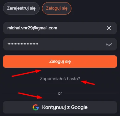 fast log in form